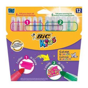 Pisaki Bic Kids Colour & Create XL, 12 kolorów